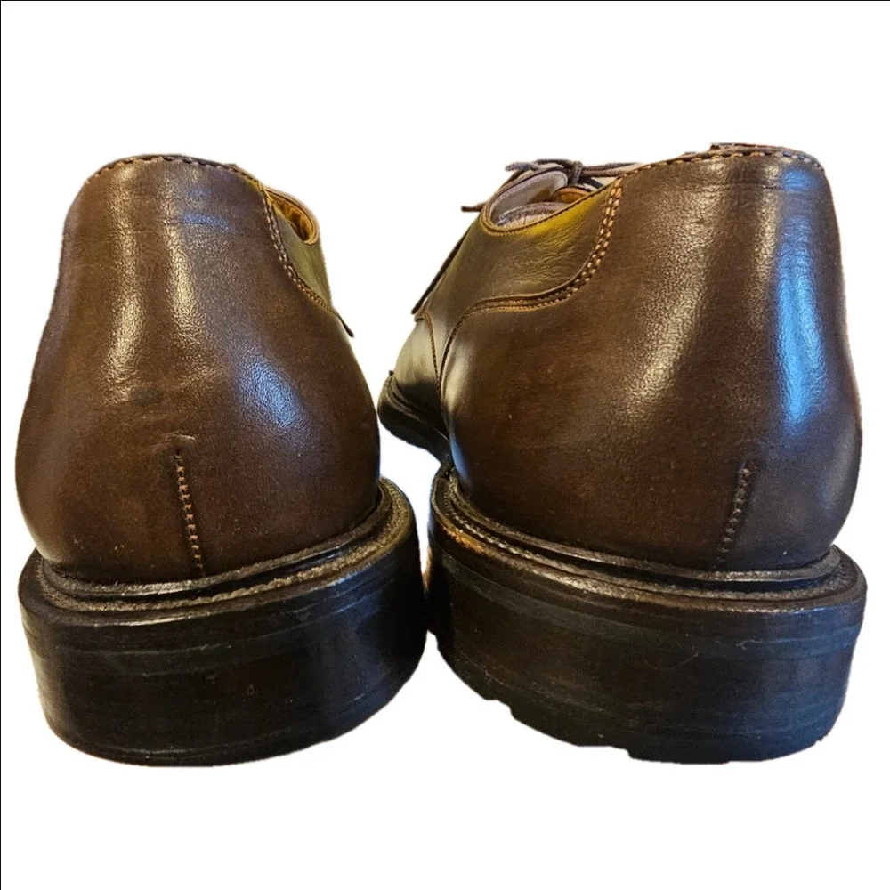 Santoni Nuvola Vintage Leather Derby Laceup Shoes Size 9.5